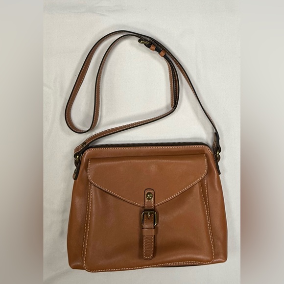 Patricia Nash Handbags - Patricia Nash Cognac Leather Crossbody with Front Buckle